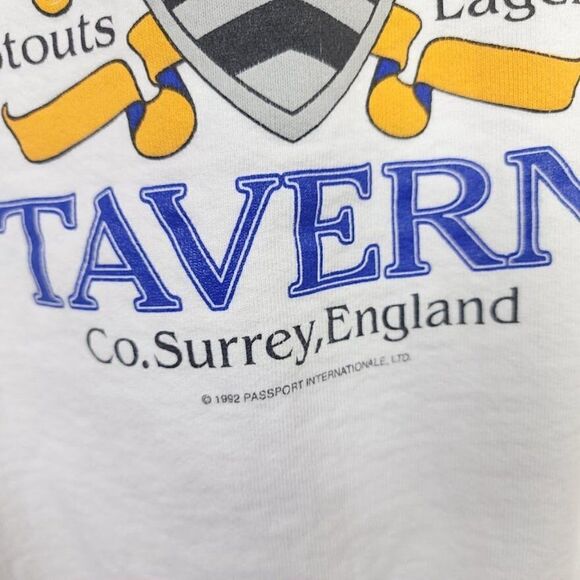 Miles Tavern Sweatshirt Vintage 90s Surrey England Pub Made In USA Mens Large - Picture 3 of 6